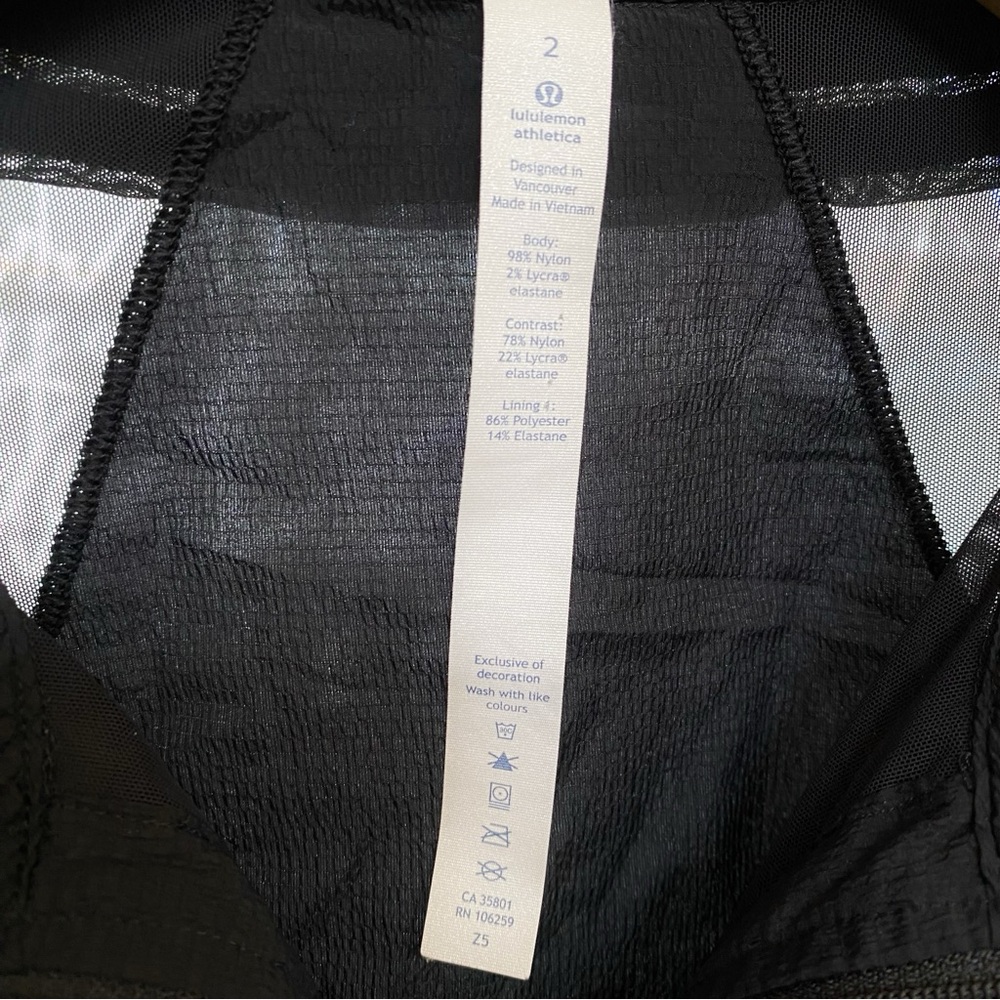 Lululemon black zip up sheer mesh stripes cropped in depth jacket - Picture 10 of 11